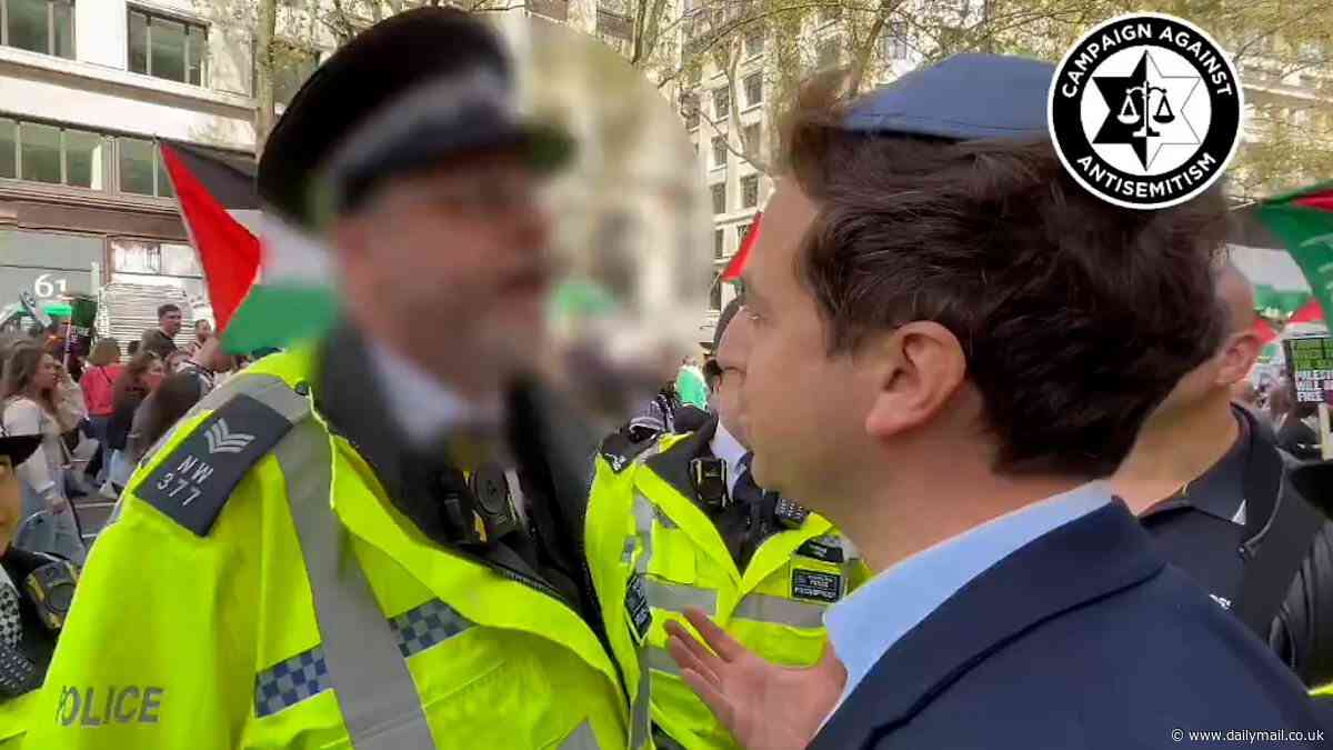 Met Police apologise for 'hugely regrettable' actions and 'poor choice of words' by officer who threatened to arrest charity chief for being 'openly Jewish' and 'breaching the peace' near Gaza march