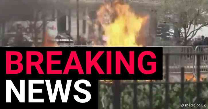 Man ‘sets himself on fire’ outside Trump trial where jury is finally selected