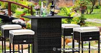 Wowcher offering £250 off garden bar set with cushions and hidden storage