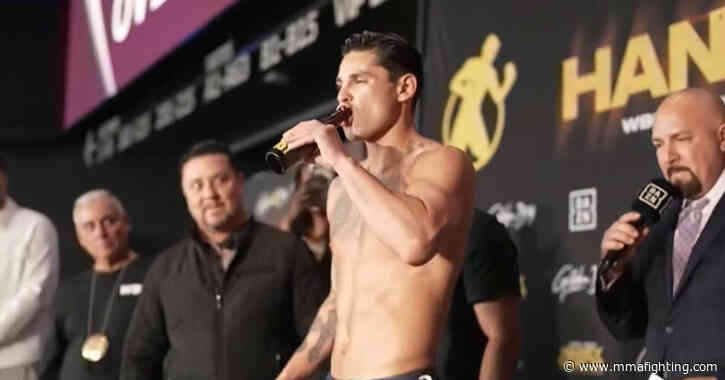 Ryan Garcia chugs beer after badly missing weight, chaos overtakes final Devin Haney faceoff