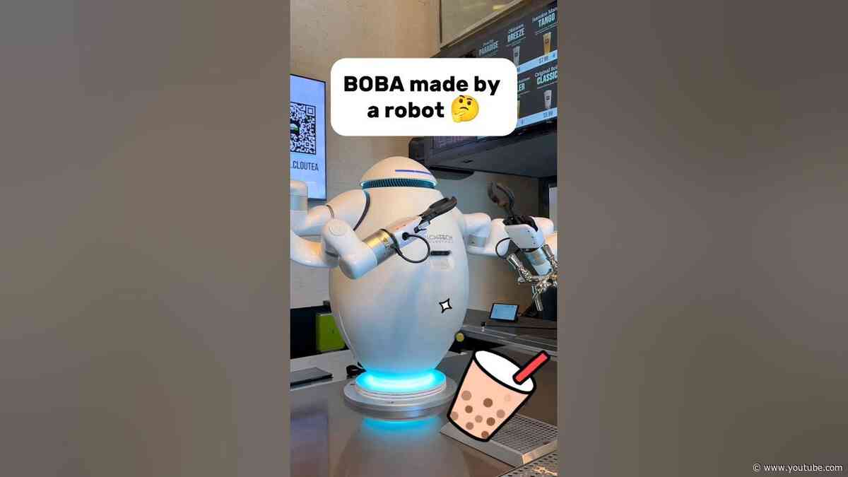 First time trying Boba made by a robot #shorts
