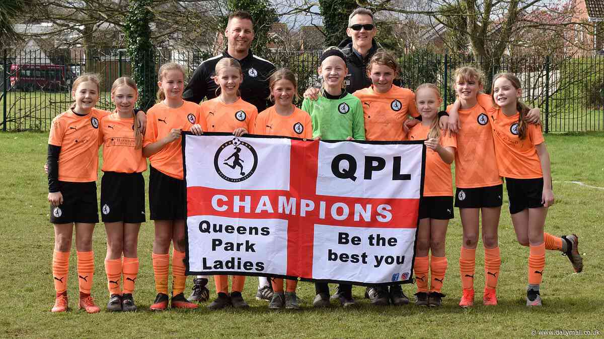 That'll show 'em! All-girl football team of 11 and 12-year-olds has unbeaten season as they destroy their male opponents, earning 'invincibles' title
