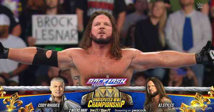 AJ Styles To Challenge Cody Rhodes For Undisputed WWE Title At WWE Backlash