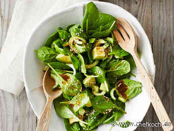 Spinat-Avocado-Gurken-Salat mit Wasabi-Dressing