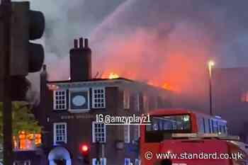About 80 firefighters called to battle blaze at historic London pub
