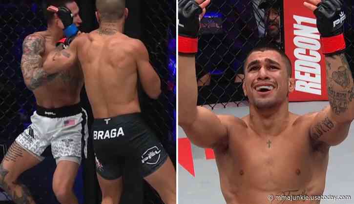 2024 PFL 3 video: Gabriel Braga knocks out Justin Gonzales in first fight since father's death