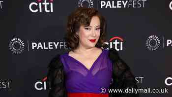 Jennifer Tilly, 65, stuns in plunging purple lace gown with sheer sleeves as she steals the spotlight at Family Guy 25th Anniversary Celebration during PaleyFest