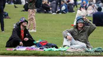 Cannabis smokers light up in full view of the police at annual '420' rally in Hyde Park demanding that drug be legalised