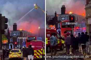 Burn Bullock Mitcham pub fire: Footage shows fire