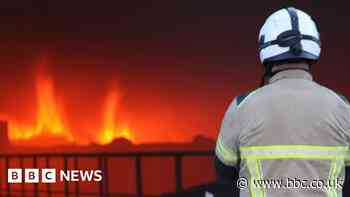Firefighters tackle blaze at waste recycling site