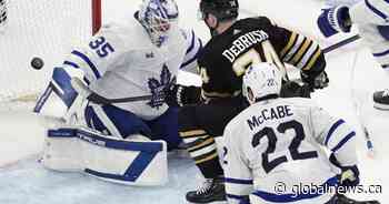 DeBrusk, Swayman power Bruins over Leafs in Game 1