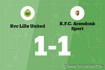 Lille United B en Arendonk eindigt op 1-1