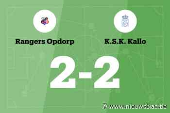 Rangers Opdorp sleept gelijkspel uit de brand in de thuiswedstrijd tegen KSK Kallo