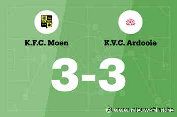 FC Moen speelt gelijk in thuiswedstrijd tegen VC Ardooie