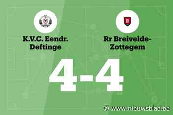 Winnende reeks van RR Breivelde-Zottegem eindigt na wedstrijd tegen VC Eendracht Deftinge