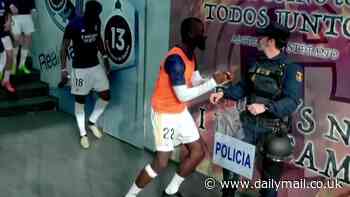 Antonio Rudiger attempts to scare a policeman as Real Madrid defender shows his funny side ahead of El Clasico victory over Barcelona