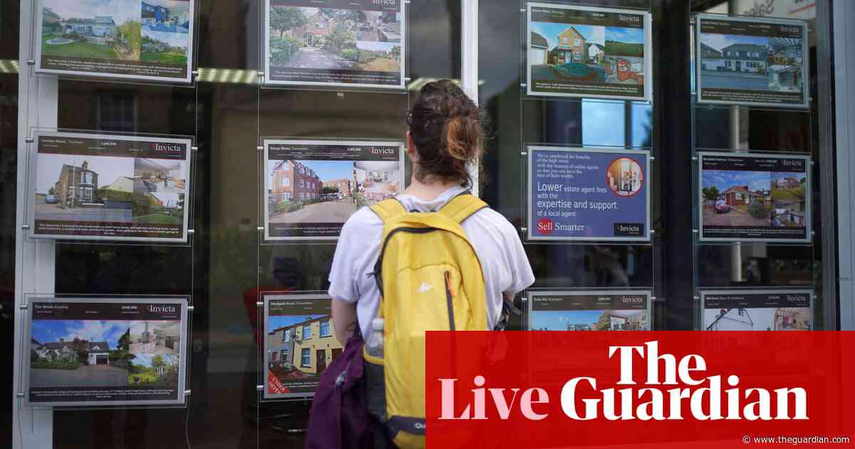 FTSE 100 nears record high amid rate cut hopes; Asking prices for UK homes rise – business live