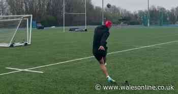 Louis Rees-Zammit filmed goal-kicking and it turns out he's awesome at that too