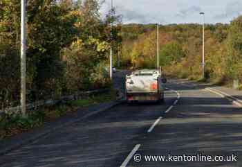 Busy A-road blocked after truck blaze