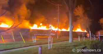 Train goes up in flames while rolling through London, Ont. Here’s what we know