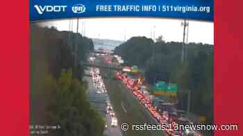 Vehicle crash caused delays on MMMBT and I-664 North in Suffolk Monday morning