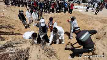 Nearly 300 bodies found in mass grave at Gaza hospital, authorities say