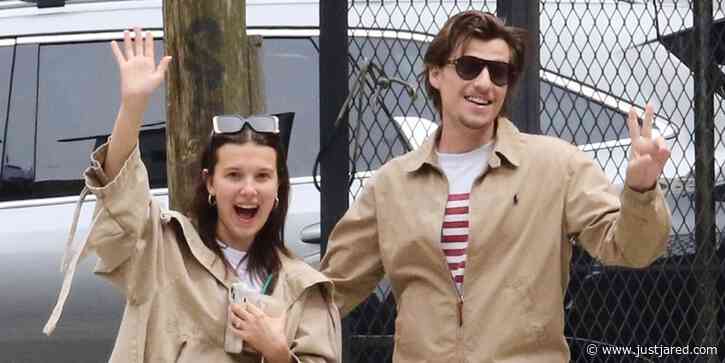 Millie Bobby Brown & Jake Bongiovi Wave Exuberantly at Onlookers in NYC