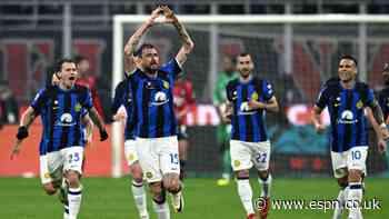 Inter win feisty Milan derby to clinch Serie A title