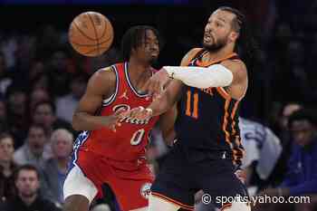 NBA playoffs: Knicks secure wild win over 76ers with frantic final minute to secure 2-0 series lead