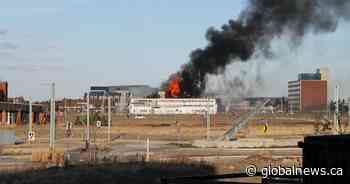 Massive fire consumes historic airport hangar near NAIT in central Edmonton