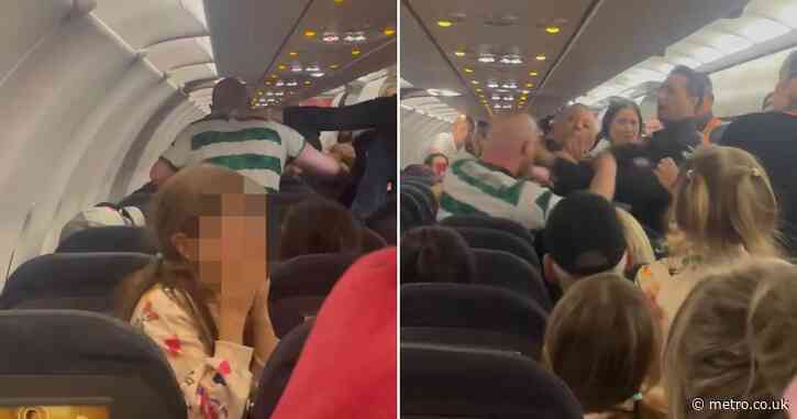Celtic fan punches police officers on flight after ‘downing bottle of vodka’