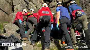 Climber taken by air ambulance after 8m fall