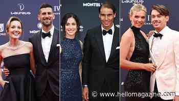Rafael Nadal and Novak Djokovic are joined by their glamorous wives as they are honoured at sports awards