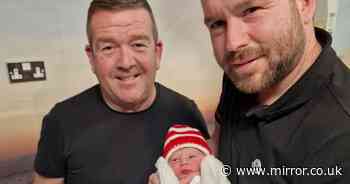 Family thrilled as baby boy arrives on his dad and grandfather's birthday beating incredible odds