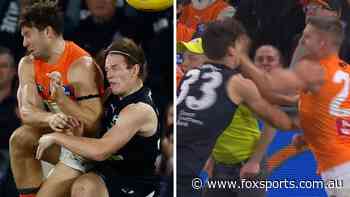 ‘For what, mate?’ New AFL rule ignored as Jesse Hogan cleared, Toby Greene banned for bump