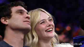 Elle Fanning and boyfriend Gus Wenner cheer the New York Knicks to a late victory at Madison Square Garden as actress enjoys a date night while filming Bob Dylan biopic