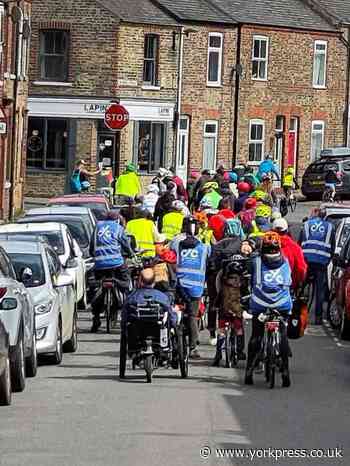 Children's Kidical Mass ride through Acomb and south York