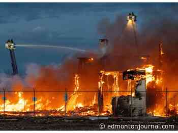 Edmonton's historic Hangar 11 at Blatchford goes down in flames Monday night