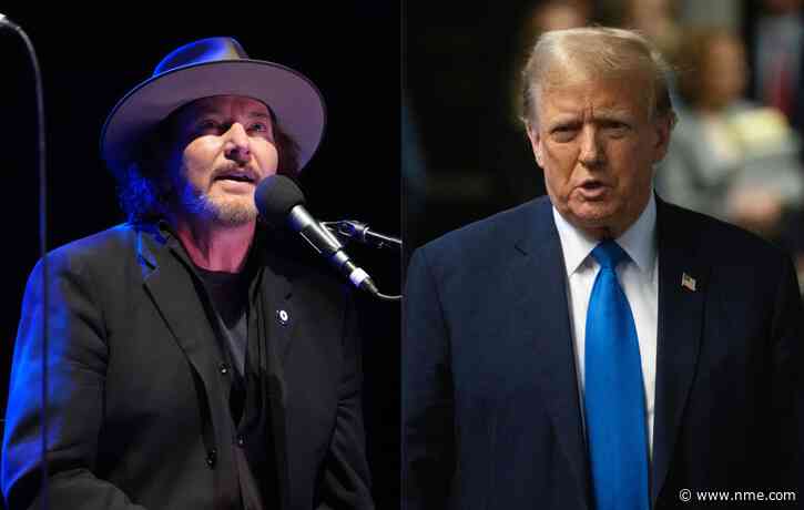 Pearl Jam’s Eddie Vedder says Donald Trump is “desperate to win, just to keep himself out of prison and to avoid bankruptcy”