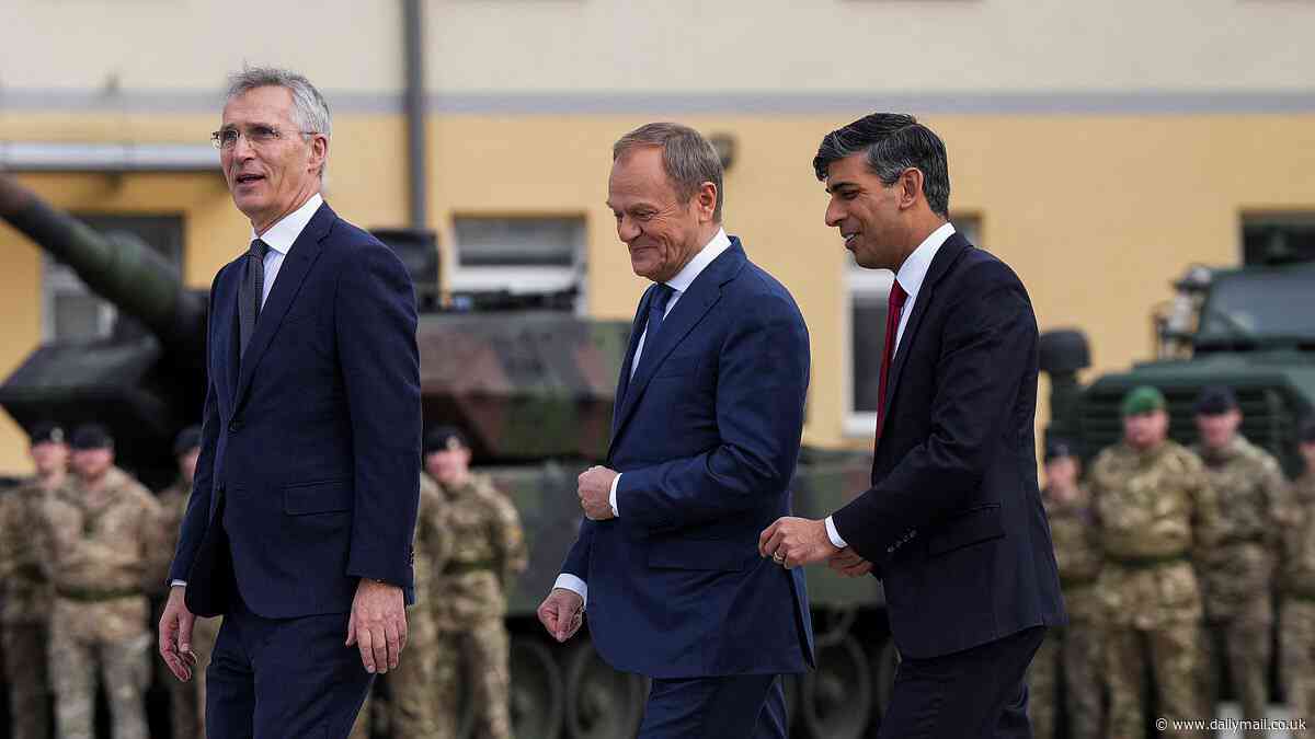 Britain 'is now on a war footing': Rishi declares UK will spend 2.5% of GDP on defence by 2030 as he visits Warsaw for talks with NATO allies on rising threats