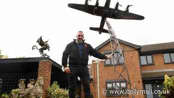 Homeowner, 52, who erected statues of military planes and a 'Game of Thrones dragon' wins planning battle against neighbours who claimed they made his property look like a 'theme park'