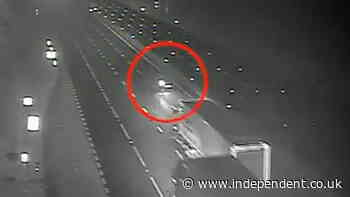 Watch moment man drives wrong way down M1 as he hurtles towards oncoming lorries