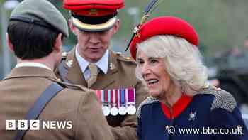 Queen Camilla visits Catterick Garrison for Lancers medal ceremony