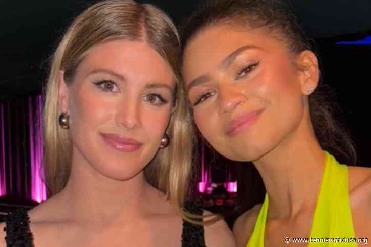 Bouchard and Zendaya take "tennis girlies" photo at Challengers premiere