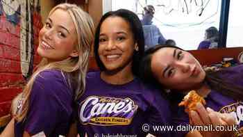 Olivia Dunne & LSU teammates surprise Baton Rouge residents by serving Raising Cane's