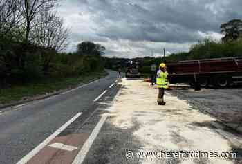 Firefighters battle fuel spill on A465 in Herefordshire