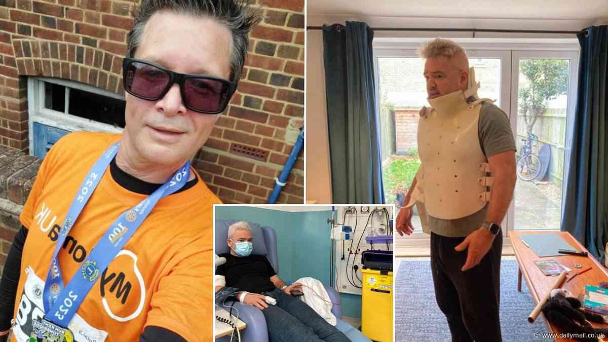 Doctors said my excruciating back pain was down to a slipped disc - but the truth was much worse: Agony of gym-loving father, 46, diagnosed with blood cancer which could come back at any point