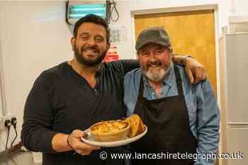 Adam Richman at Chorley’s Bees Country Kitchen for Lancashire Hotpot