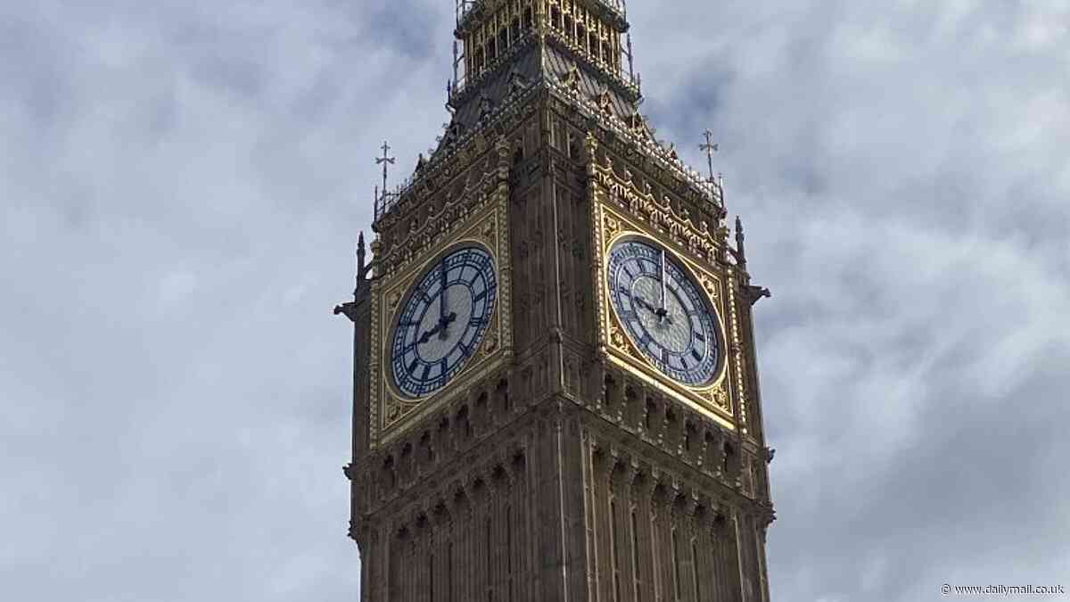 Big Ben falls silent as newly restored clock stops working for more than an hour with strikes of the bells paused until midday