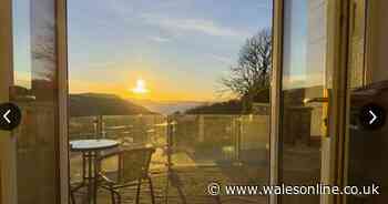 Farmhouse you can stay in has incredible views of Wales' coast and sunset is too cute for words